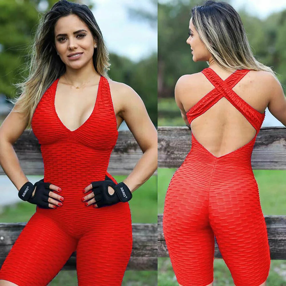Women’s Sleeveless Jumpsuit – Backcross Short Bodysuit Romper