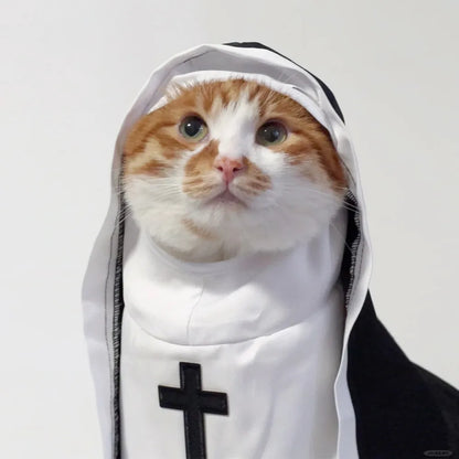 Funny Cat & Dog Nun Costume – Small & Medium Pet Cosplay Outfit