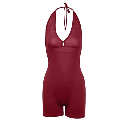 Women’s Sexy Backless Playsuit – Sleeveless Fitness Romper