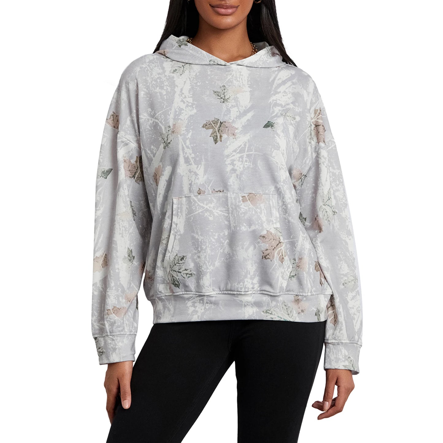 Women’s Oversized Camo Print Hoodie – Long Sleeve Baggy Streetwear Sweatshirt