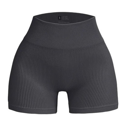 Women’s High-Waisted Yoga Shorts – Ribbed Sports Shorts with Butt Lift & Shaping Fit