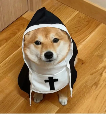 Funny Cat & Dog Nun Costume – Small & Medium Pet Cosplay Outfit