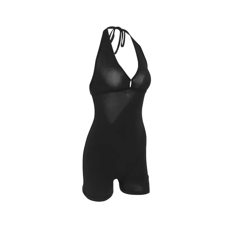 Women’s Sexy Backless Playsuit – Sleeveless Fitness Romper