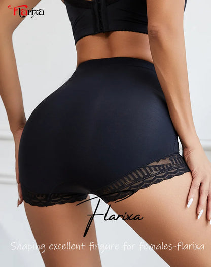 Flarixa High Waist Lace Flat Belly Shorts – Women’s Shaping Lingerie