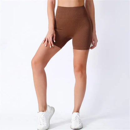 Women’s High-Waisted Yoga Shorts – Ribbed Sports Shorts with Butt Lift & Shaping Fit