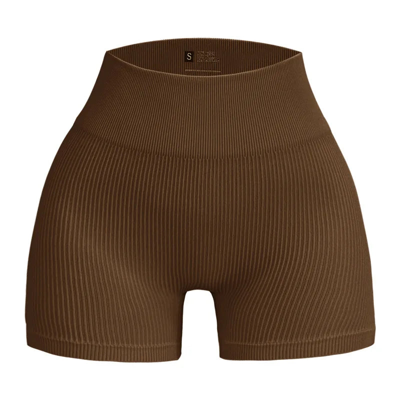 Women’s High-Waisted Yoga Shorts – Ribbed Sports Shorts with Butt Lift & Shaping Fit