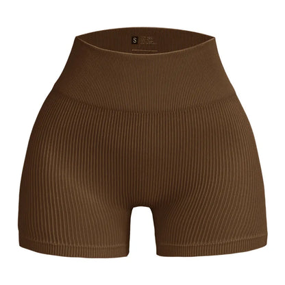 Women’s High-Waisted Yoga Shorts – Ribbed Sports Shorts with Butt Lift & Shaping Fit