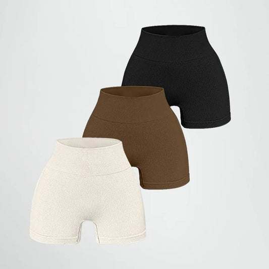 Women’s High-Waisted Yoga Shorts – Ribbed Sports Shorts with Butt Lift & Shaping Fit