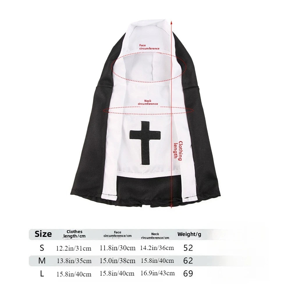 Funny Cat & Dog Nun Costume – Small & Medium Pet Cosplay Outfit