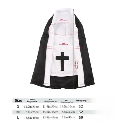 Funny Cat & Dog Nun Costume – Small & Medium Pet Cosplay Outfit