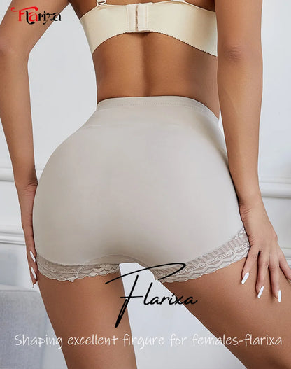 Flarixa High Waist Lace Flat Belly Shorts – Women’s Shaping Lingerie