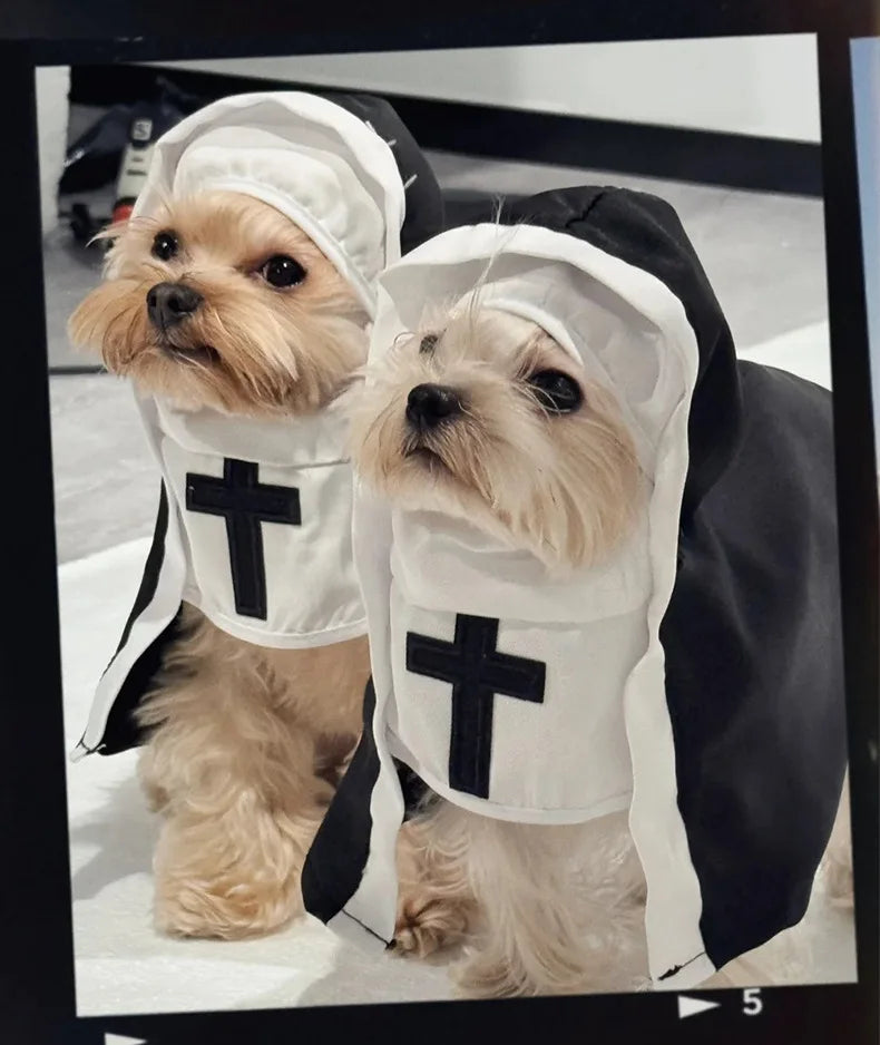Funny Cat & Dog Nun Costume – Small & Medium Pet Cosplay Outfit