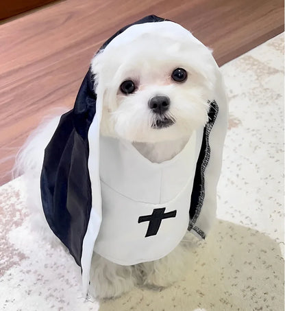 Funny Cat & Dog Nun Costume – Small & Medium Pet Cosplay Outfit