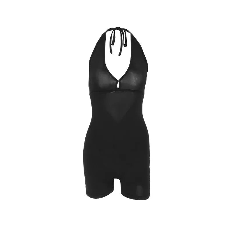 Women’s Sexy Backless Playsuit – Sleeveless Fitness Romper
