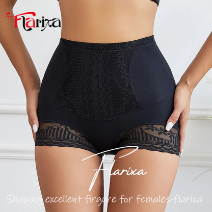 Flarixa High Waist Lace Flat Belly Shorts – Women’s Shaping Lingerie