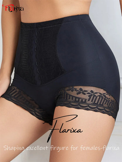 Flarixa High Waist Lace Flat Belly Shorts – Women’s Shaping Lingerie