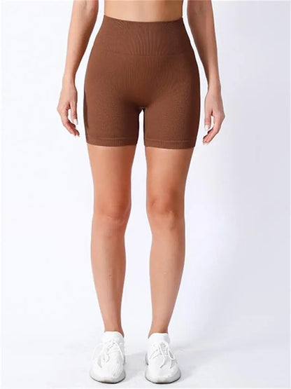 Women’s High-Waisted Yoga Shorts – Ribbed Sports Shorts with Butt Lift & Shaping Fit