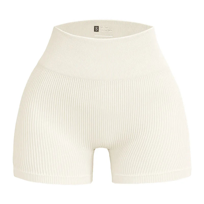 Women’s High-Waisted Yoga Shorts – Ribbed Sports Shorts with Butt Lift & Shaping Fit