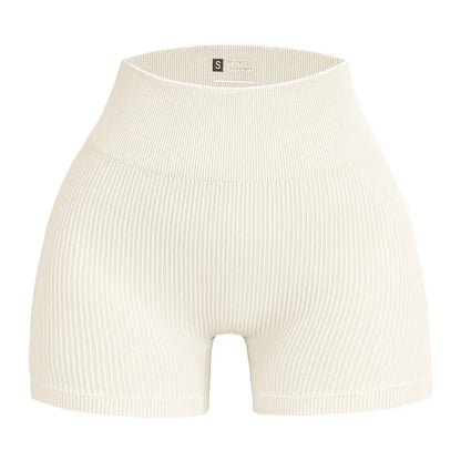 Women’s High-Waisted Yoga Shorts – Ribbed Sports Shorts with Butt Lift & Shaping Fit