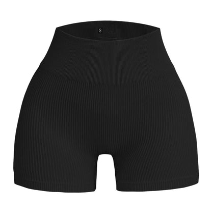 Women’s High-Waisted Yoga Shorts – Ribbed Sports Shorts with Butt Lift & Shaping Fit
