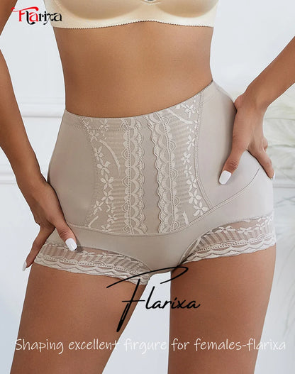 Flarixa High Waist Lace Flat Belly Shorts – Women’s Shaping Lingerie