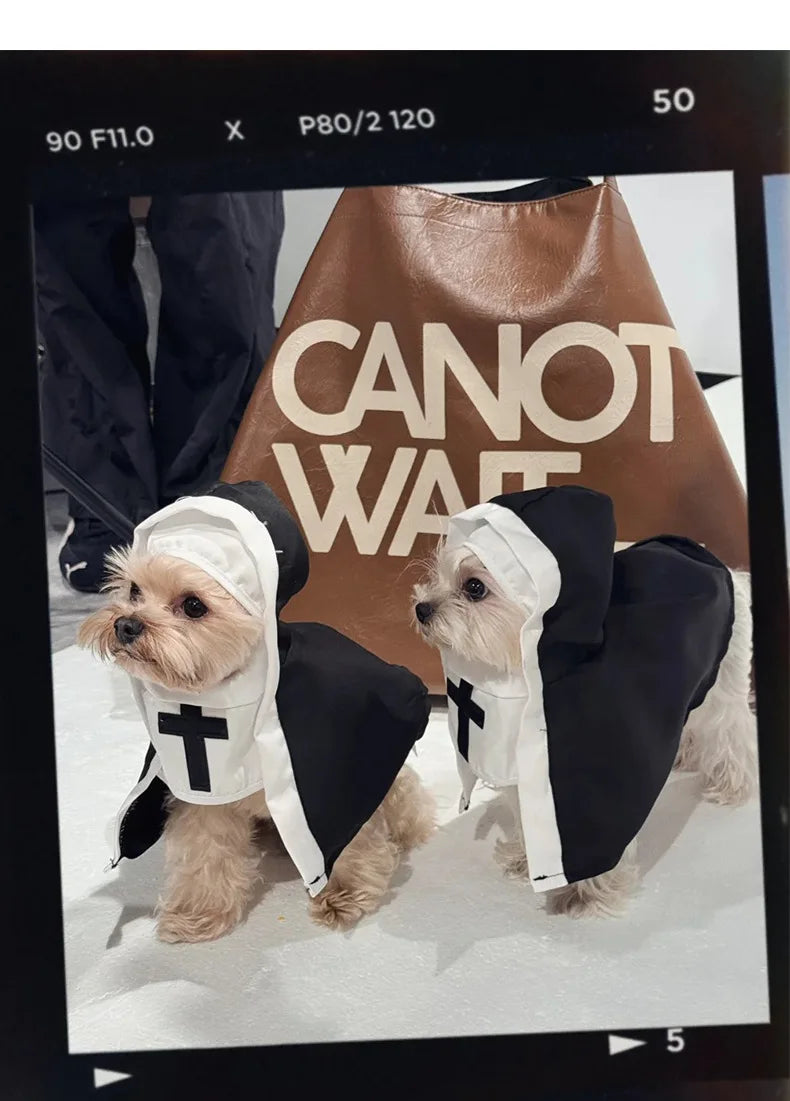 Funny Cat & Dog Nun Costume – Small & Medium Pet Cosplay Outfit