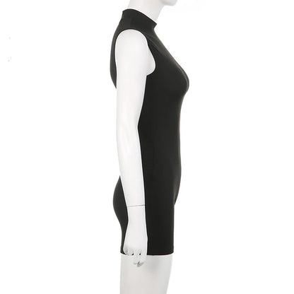 Women’s Sports Jumpsuit – Sleeveless High Street Romper with Invisible Zipper