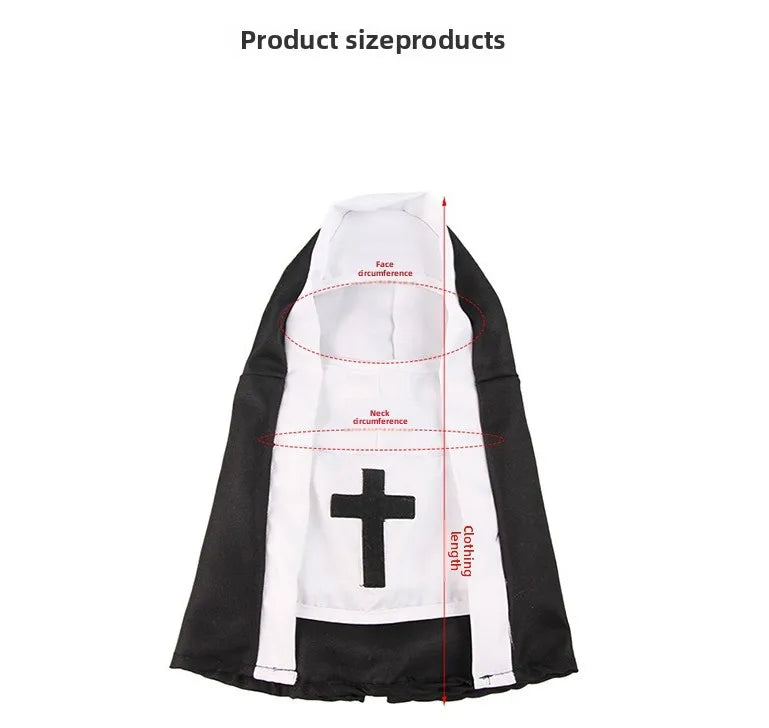 Funny Cat & Dog Nun Costume – Small & Medium Pet Cosplay Outfit
