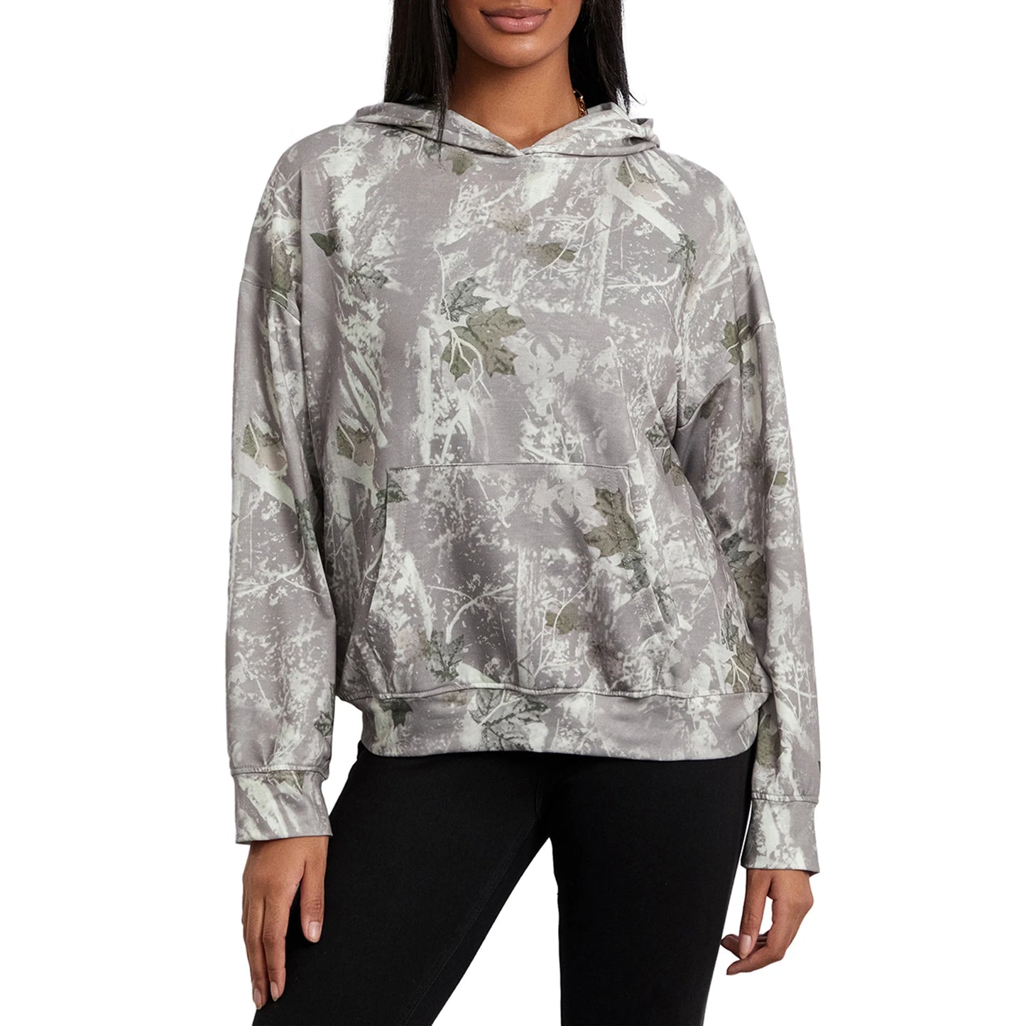 Women’s Oversized Camo Print Hoodie – Long Sleeve Baggy Streetwear Sweatshirt
