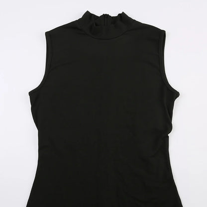 Women’s Sports Jumpsuit – Sleeveless High Street Romper with Invisible Zipper