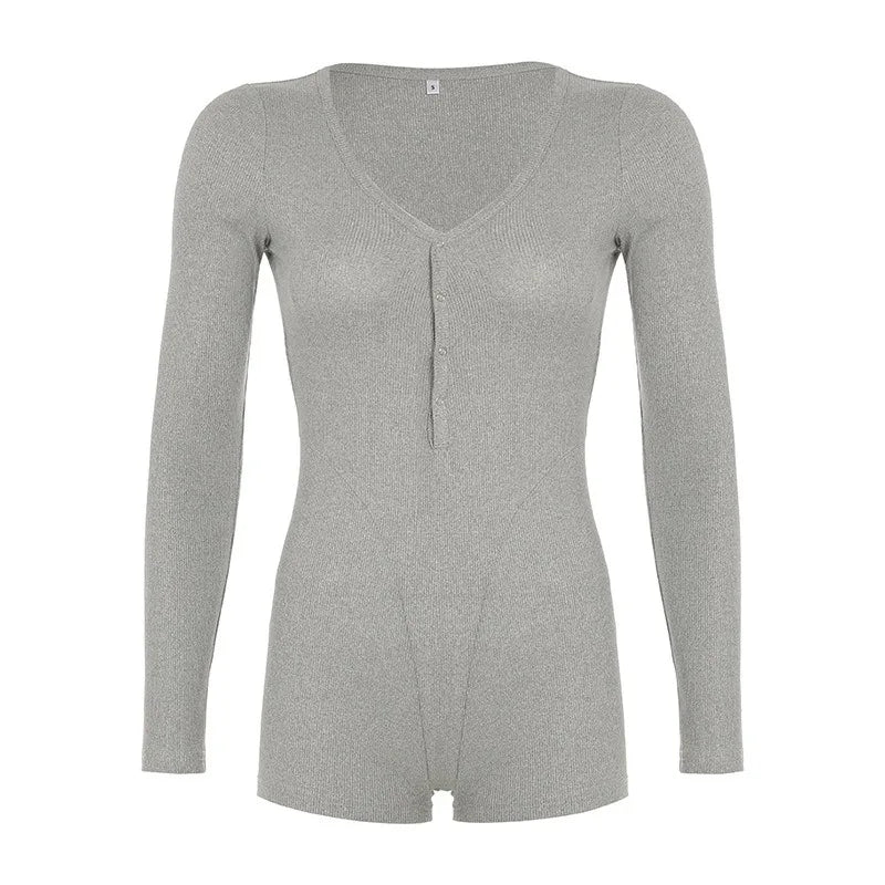 Women’s Long Sleeve Jumpsuit – Slim Fit Romper One-Piece Outfit