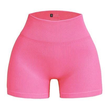 Women’s High-Waisted Yoga Shorts – Ribbed Sports Shorts with Butt Lift & Shaping Fit